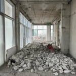 קיר לאחר הניסור בטון